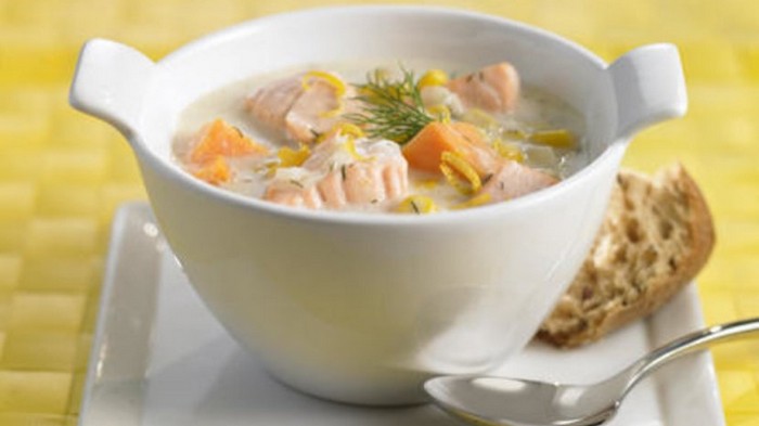 Норвежский суп из семги