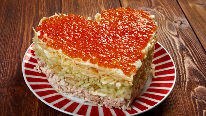 Как приготовить салат Сердце на День святого Валентина