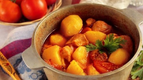Рецепт картофеля с мясом в казане