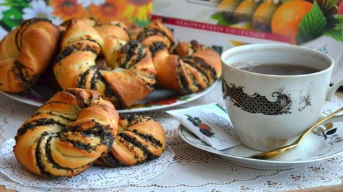 Рецепт булочек с маковой начинкой