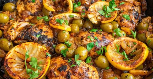 Куриные бедра с оливками и вареным лимоном: марокканский рецепт