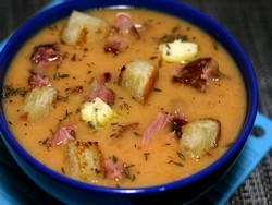 Гороховый суп с чесночным маслом: вкусный рецепт