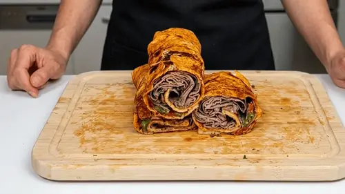 Рулет из тонких слоев мяса: рецепт вкусного стритфуда, который ле...