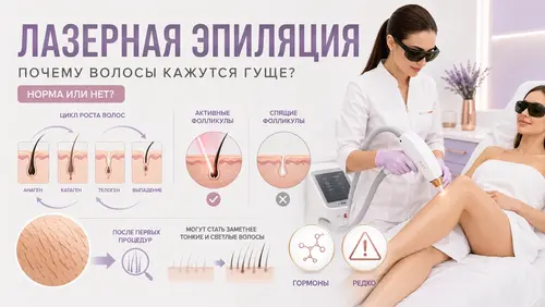 После лазерной эпиляции волосы растут гуще и быстрее: почему и но...