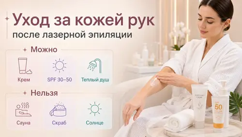 Уход за кожей рук после лазерной эпиляции