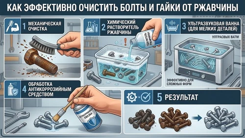 Как эффективно очистить болты и гайки от ржавчины