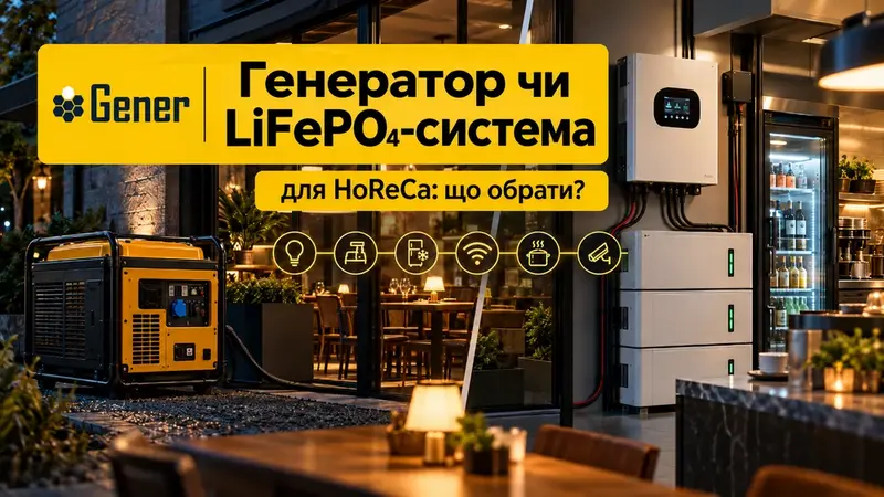 Генератор чи LiFePO₄-система для HoReCa: що обрати для резервного...