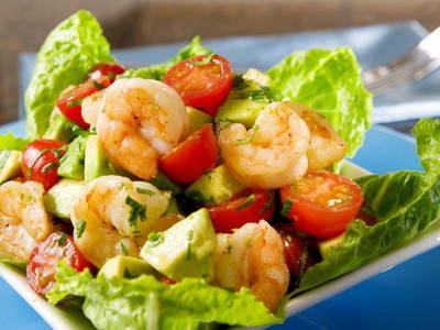 Вкусный салат из морепродуктов и дыни (рецепт)