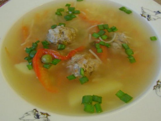 Летний суп с фрикадельками (рецепт)
