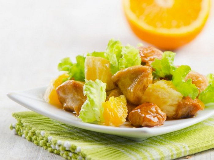 Куриный салат с цитрусовыми (рецепт)